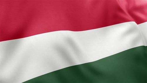 Realistic Hungarian Flag Waving Seamless Loop