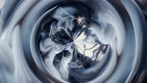 Abstract Blue and White Matter Swirling in Circle