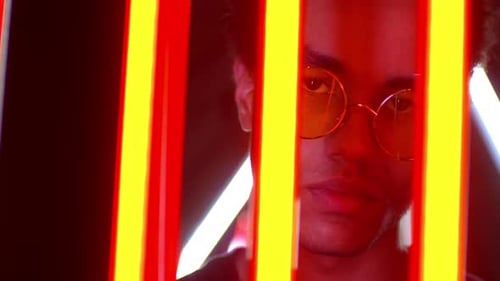 Male Fashion Neon Portrait