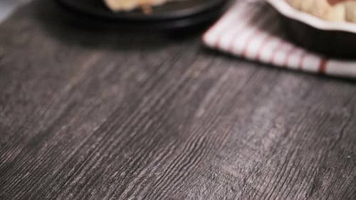 Freshly Baked Pumpkin Pie Being Served