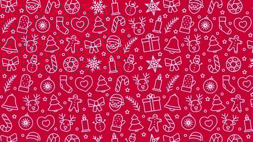 Animated Christmas Doodle Icons Seamless Pattern Background