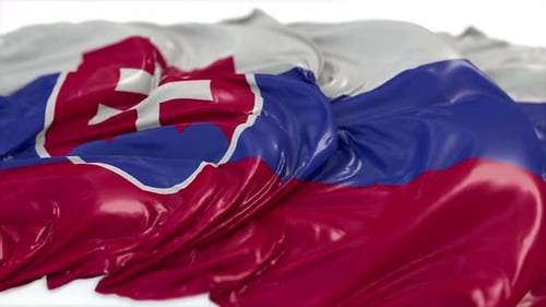 Flagge der Slowakei auf weißer Tafel