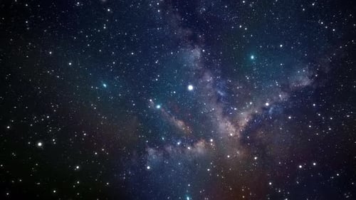 Flying Through a Cosmic Starfield with Nebulae Animation