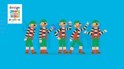 Flat Design Animated Pirate Character: Diverse Walk Cycles and Action Loops