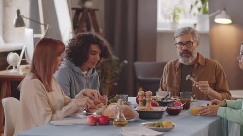Family Meal at Home During Daytime