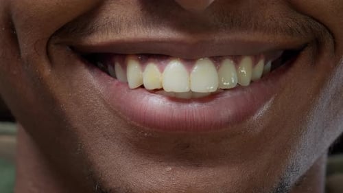 Extreme Close up of a Man Smiling