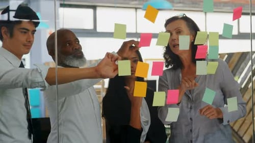 Diverse Team Brainstorming and Collaborating in an Office