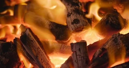 Close Up of Burning Wood