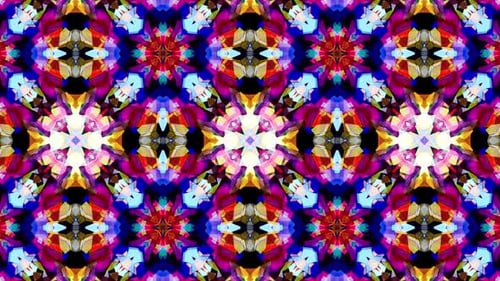 Colorful Stained Glass Kaleidoscope Loop 4K 11