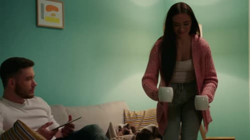 Couple Relaxing at Home on Evening