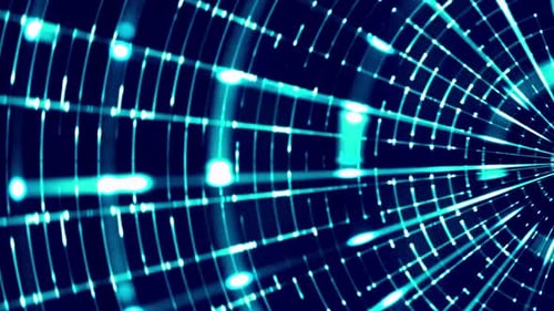 Futuristic Digital Grid Data Flow Loop Background