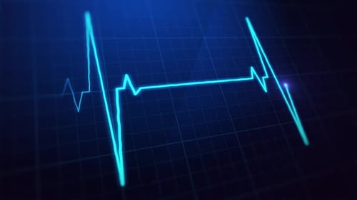 Animated Digital Heartbeat Monitor Line Loop