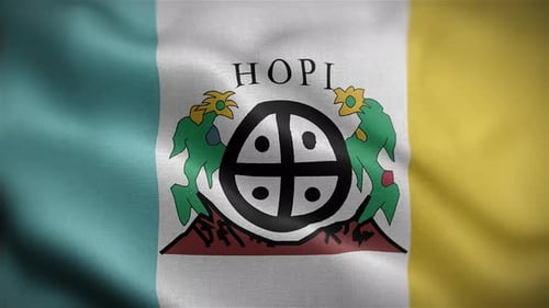 Hopi Native American Nation Flag Waving Animation