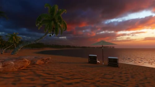 Beautiful Tropical Sunset Scenery