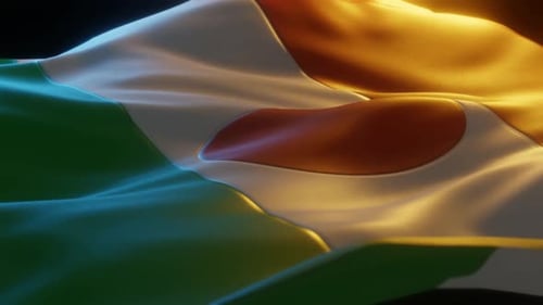 Realistic Waving Niger Flag Loop with Dramatic Lighting
