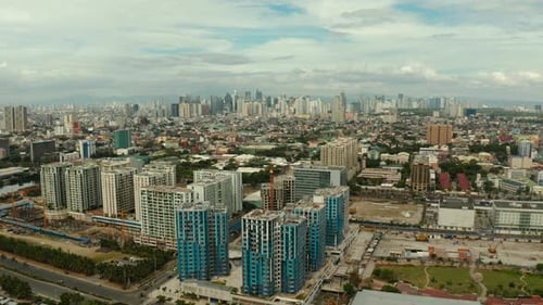 City of Manila, the Capital of the Philippines with Modern Buildings. Aerial View