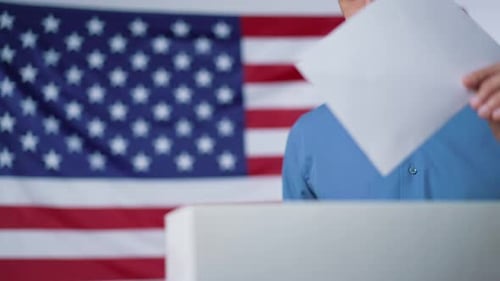 Man Votes in the Presidential Election