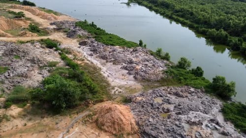 Land clearing and development at wetland