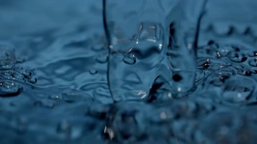 Water Flowing With Bubbles