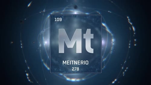 Futuristic Meitnerium Atomic Element Science Animation