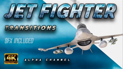 Jet Fighter On Alpha Channel Transitions 4k