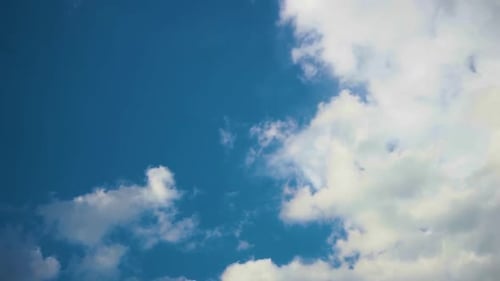 Beautiful Clouds Drifting Peacefully in Blue Sky