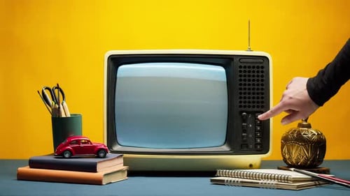 Retro Television with Static
