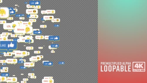 Social Message Reaction Transition Screen Alpha Channel