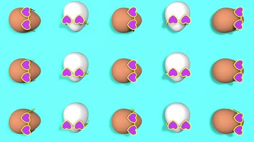 Animation von lustigen Eiern