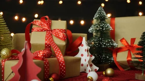 Christmas Gifts and Miniature Christmas Trees
