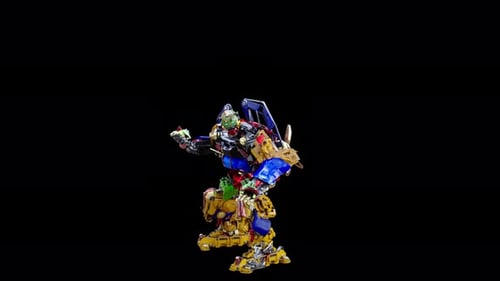 3D Animated Robot Built from Toy Vehicles