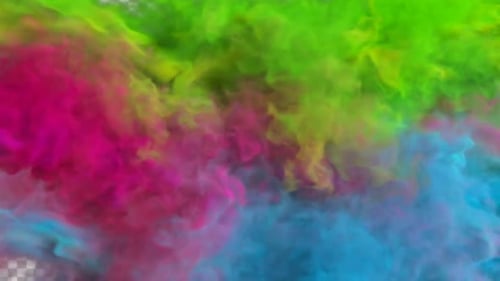 Colorful Fluid Smoke Particle Transition