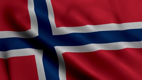 Realistic Seamless Loop of Waving Norway Flag