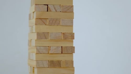 Wooden Block Removal Tower Game Rotating at Home
