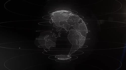 Futuristic Digital Earth Globe Rotation Animation