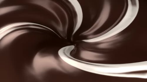 Fluid Chocolate and Cream Swirl Motion Background