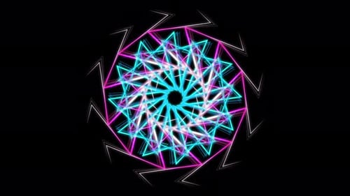 Pulsating Neon Geometric Mandala Animation