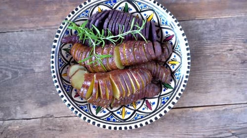 Sweet Potato Sweet Potatos Tubers Cooked in a Pan