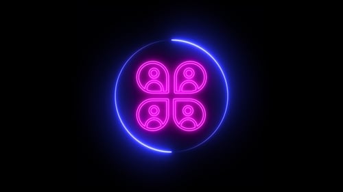 Neon Line People Icon Logo Reveal