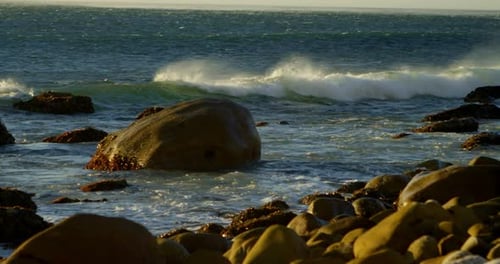 Waves in The Sea on A Sunny Day 4k