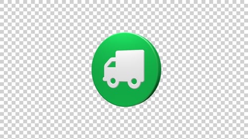 3D Animated Delivery Truck Icon for Corporate Logistics