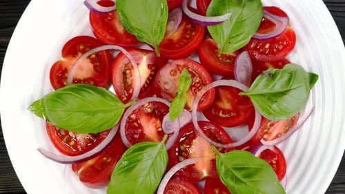 Fresh Tomato Salad with Basil and Red Onion
