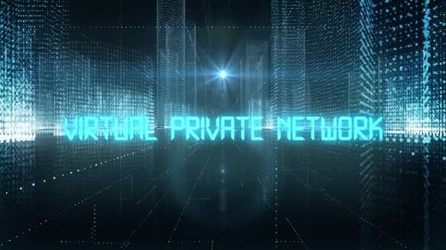 Virtuelles privates Netzwerk von Skyscrapers Digital City Tech Word