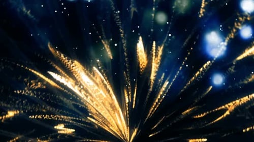 Golden Shimmering Particle Light Rays Background Loop