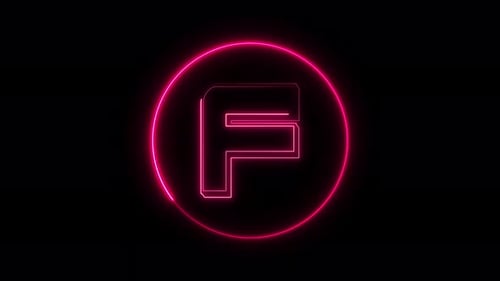 Neon Letter F Reveal Animation