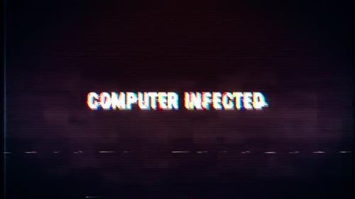 Computerinfizierter Text mit Glitch-Retro-Effekt