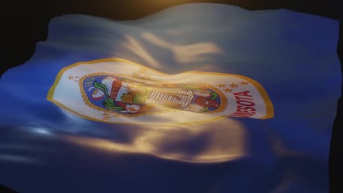 Minnesota State Flag Waving Seamless Loop Animation