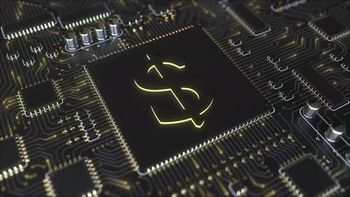 Computer Chip with USD Dollar Sign