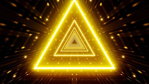 Pulsating Gold Light Triangle Tunnel