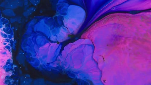 Swirling Abstract Ink in Blue, Pink, and Purple